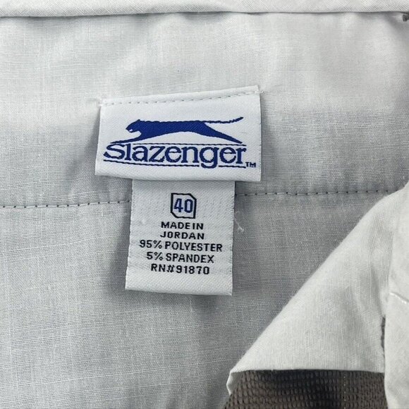 Slazenger Mens Plaid Golf Shorts Size 40 Brown Gray Polyester - Picture 7 of 11